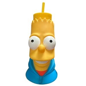 Universal Studios Bart Simpson 32 oz Sipper Cup Water Bottle w/‎ Straw Souvenir
